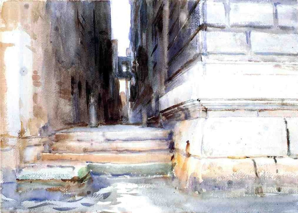 John Singer Sargent Base of a Palace, 18"x27" Wall Decal