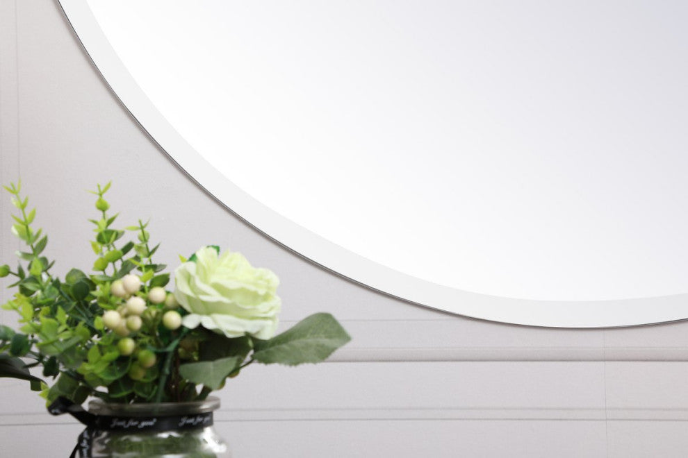 Gwen Round Mirror, 36", Clear