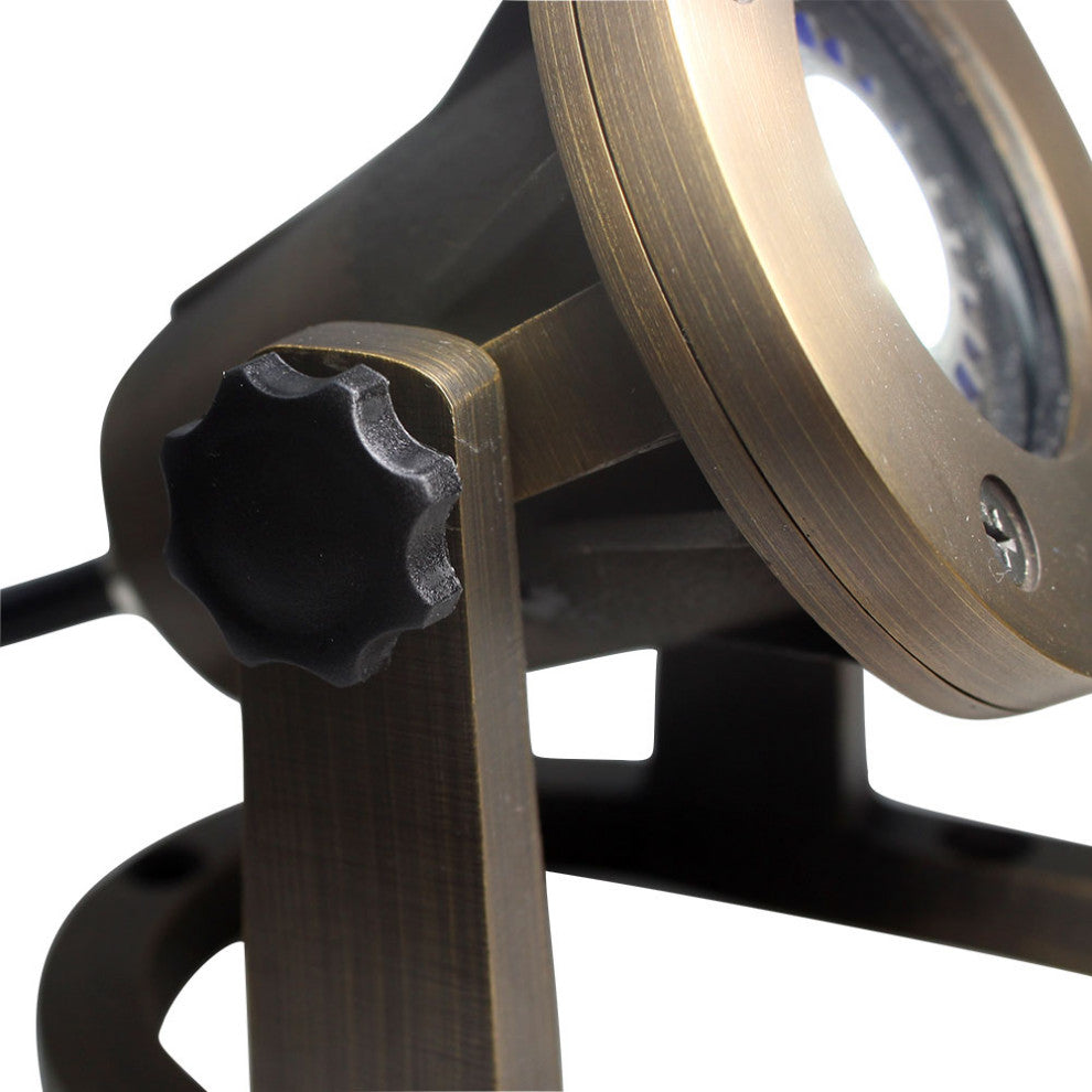 Solid Brass Underwater LED Light Kit, 3 pcs, Bronze, Open Cover, Cool White