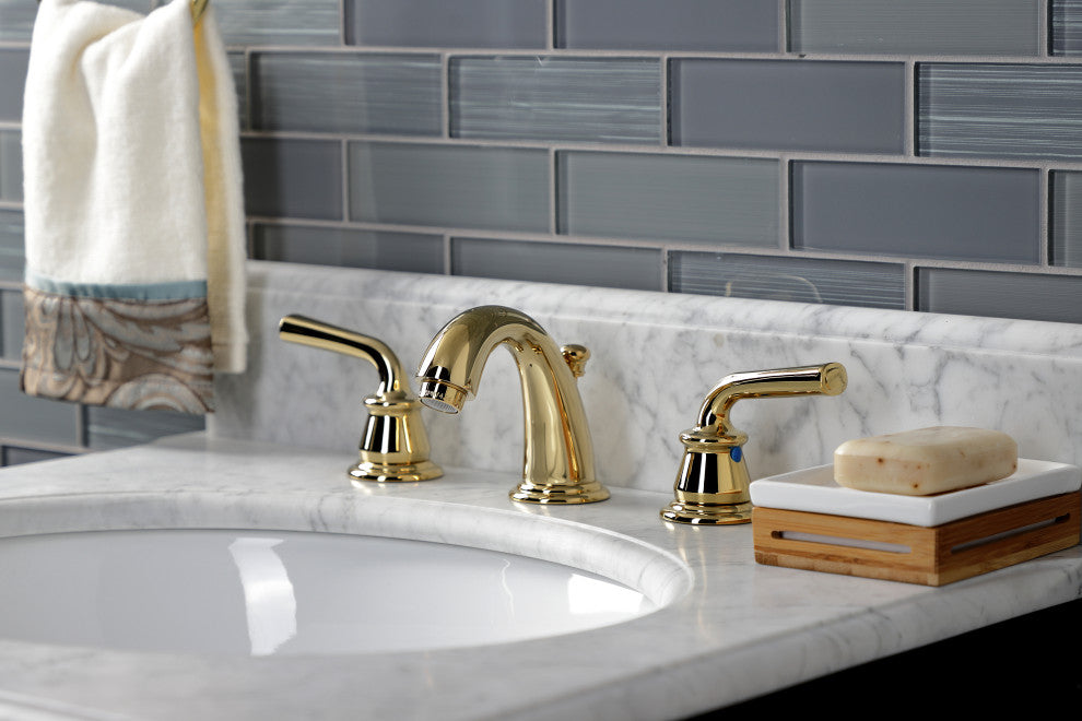 Kingston Brass KB912RXL Widespread Bathroom Faucet, Pop-Up Drain