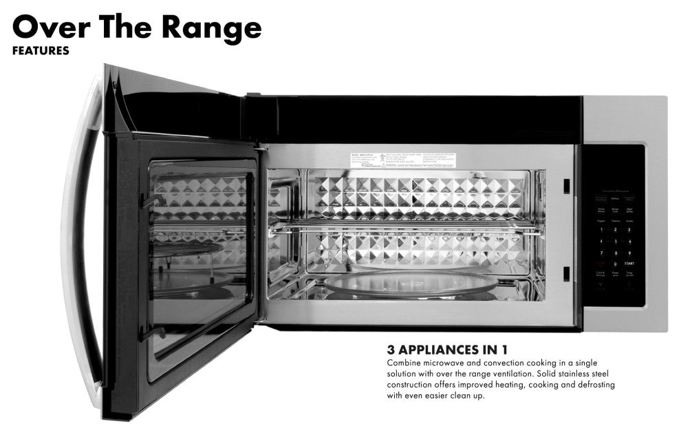 ZLINE Over the Range Convection Microwave in Stainless Steel with Modern Handle