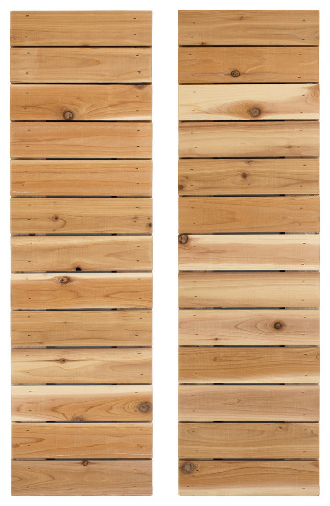 Horizontal Slat Board and Batten Exterior Shutters Pair, Unfinished, 48"