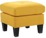 Glory Furniture Newbury Twill Fabric Ottoman in Yellow