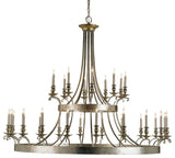 Lodestar 30 Light Chandelier, Granello Silver Leaf and Antique