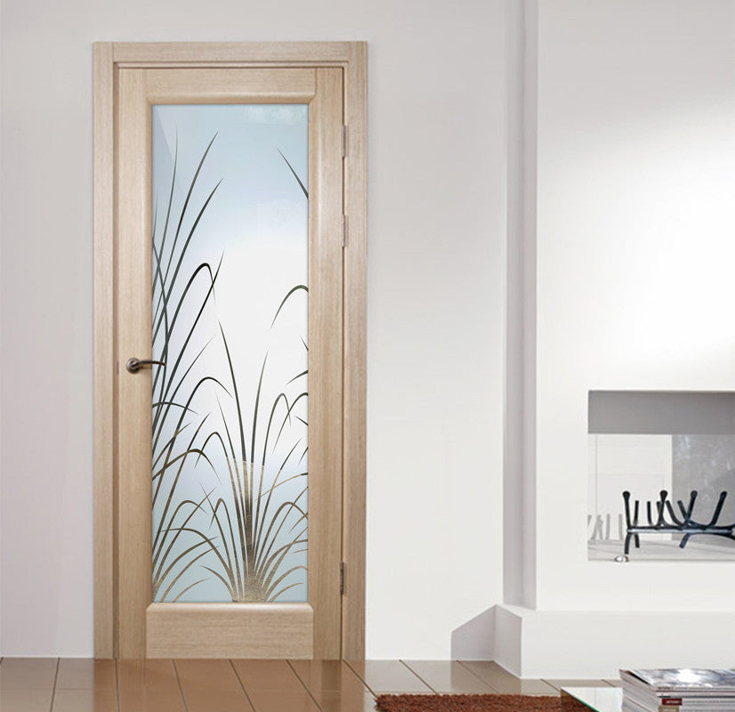 Interior Prehung Door or Interior Slab Door - Wispy Reeds - Primed - 28" x...