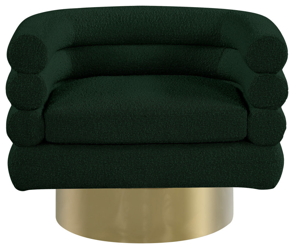 Tessa Boucle Fabric Upholstered Accent Chair, Green