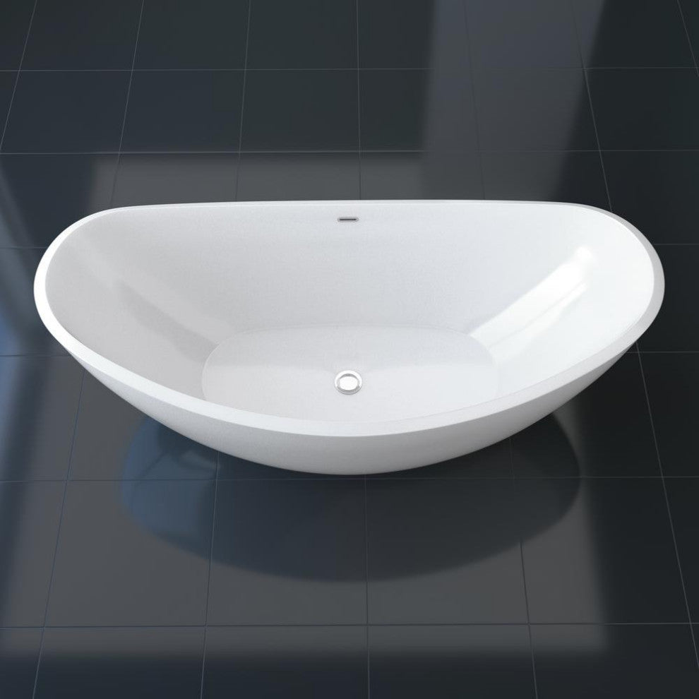 75" Streamline Freestanding Tub With Internal Drain