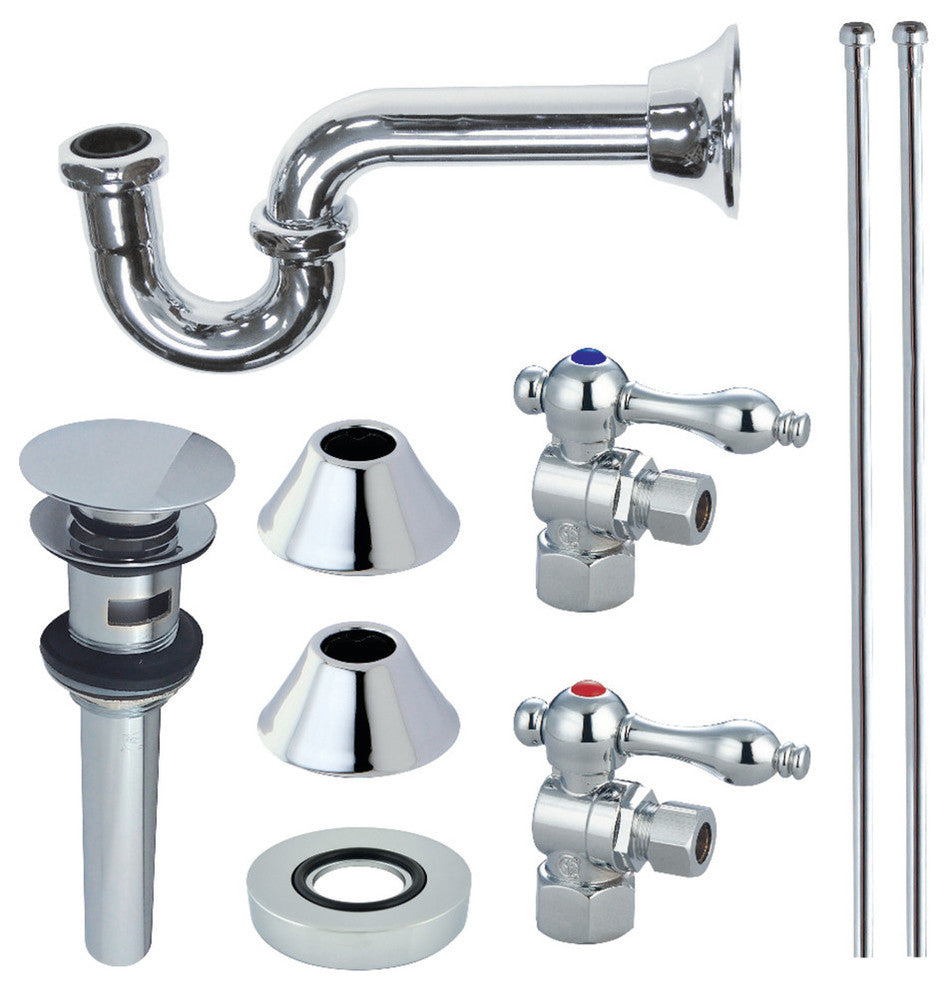 Kingston Brass Plumbing Sink Trim Kitchen With Drain and P Trap, Polished Chrome