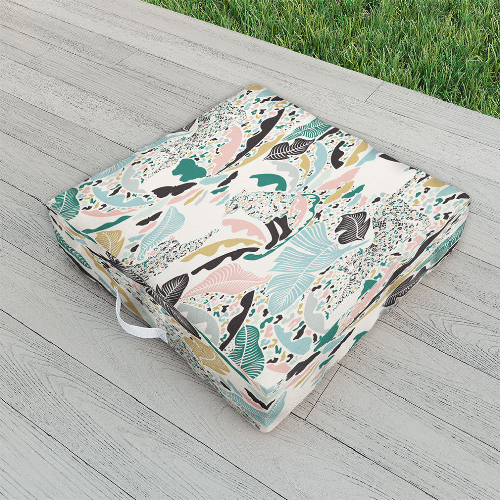 Evamatise Surreal Wilderness Colorful Jungle Outdoor Floor Cushion