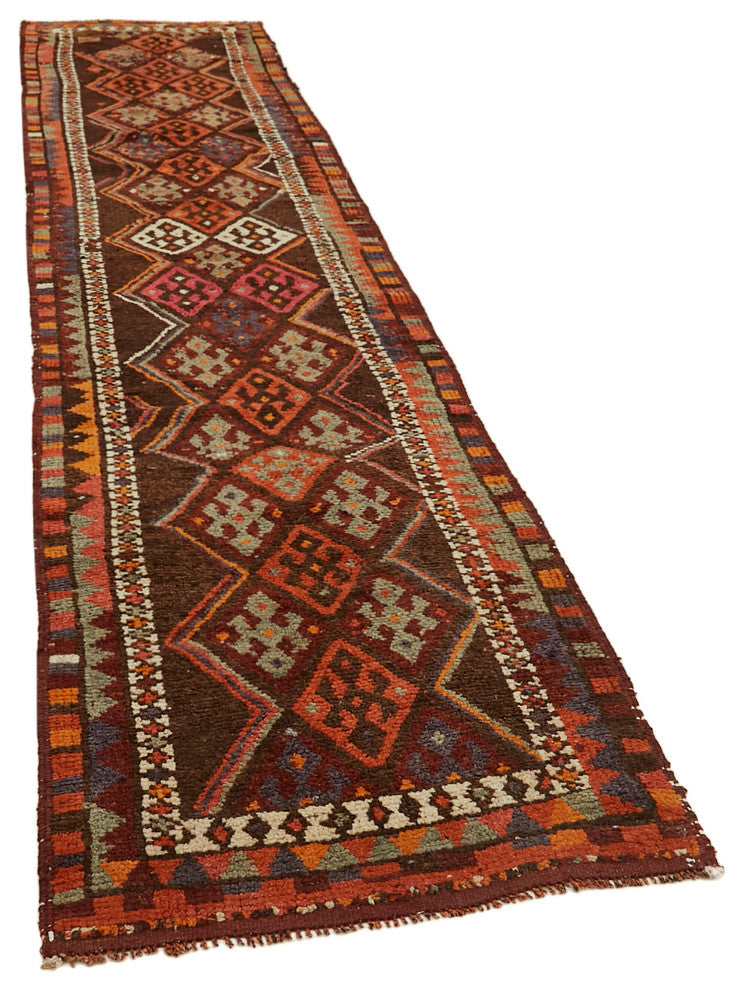 Rug N Carpet - Hand-knotted Turkish 2' 10" x 13' 0" Vintage Runner Rug