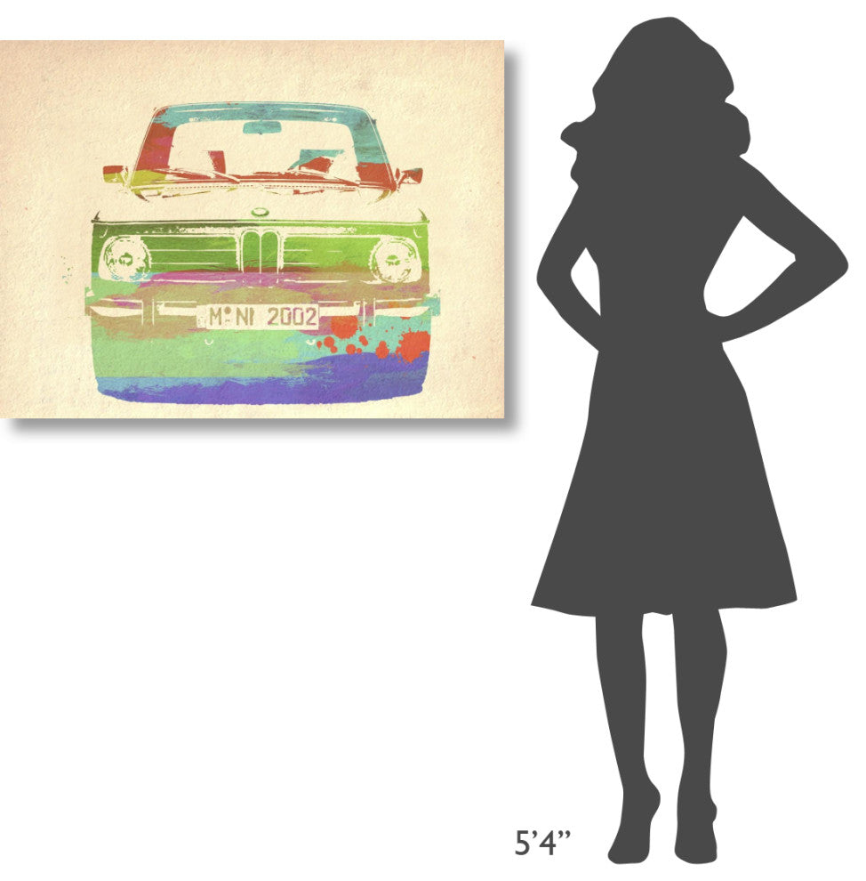 "BMW 2002 Front Watercolor 3" Fine Art Print