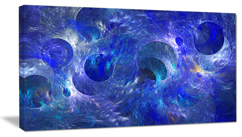 Clear Blue Fractal Glass Texture, Abstract Canvas Art Print, 40x20