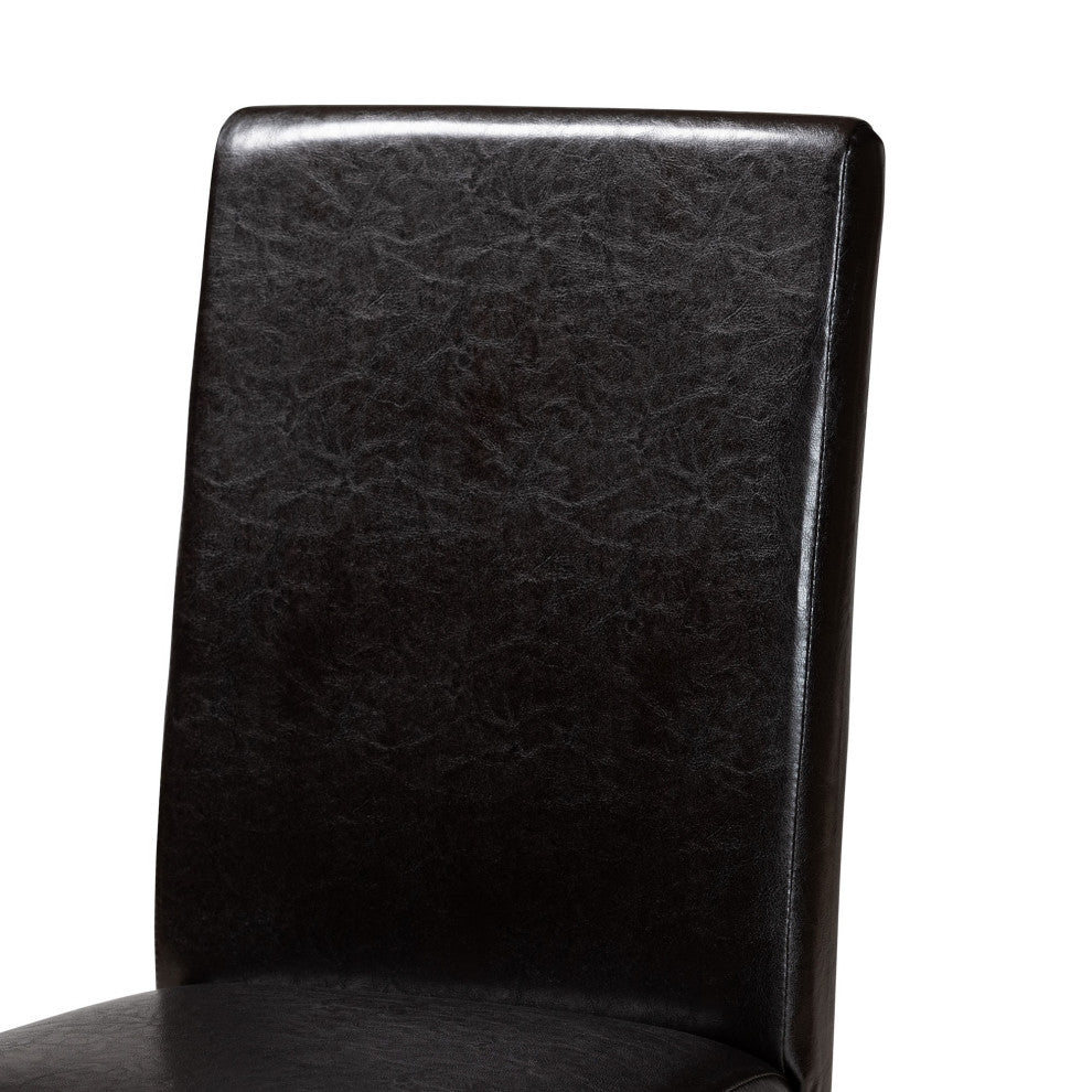 Bobbi Espresso Brown Faux Leather 5-Piece Dining Set