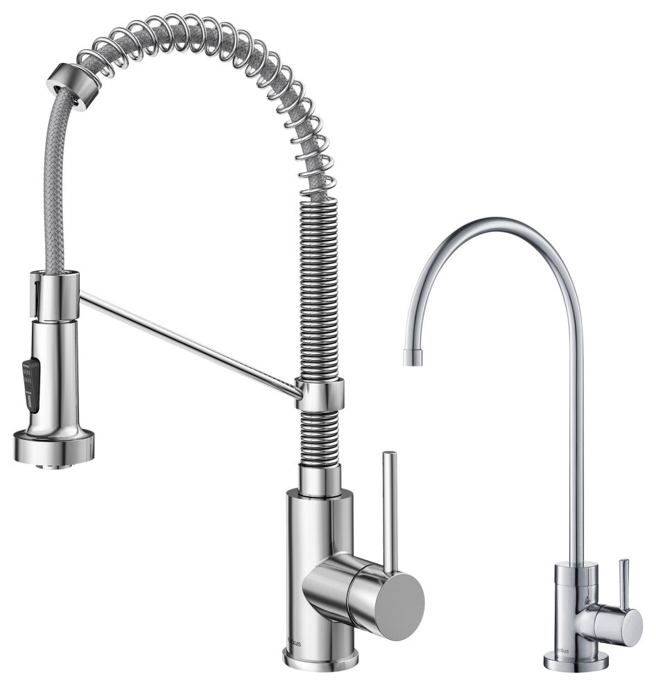 Purita Water Dispenser, Bolden Pulldown Kitchen Faucet, Chrome
