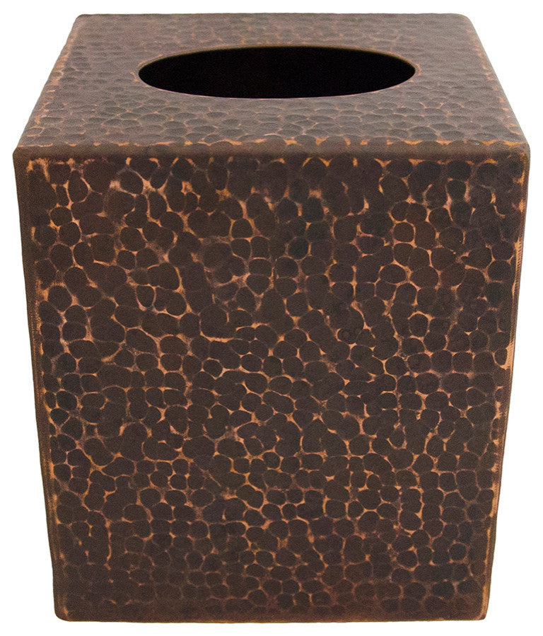 Small Hand Hammered Copper Tissue Box Cover