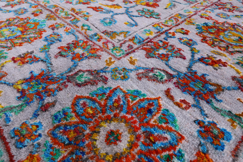 Hand Knotted Wool & Silk Persian Rug 6' 3" X 9' 1" - Q14930