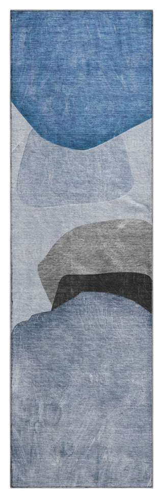 Premium Machine Washable Mayfield AMF547 Blue 2'3" x 7'6" Runner Rug
