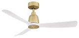Fanimation Kute 44" Ceiling Fan, Brushed Satin Brass/Matte White Blades