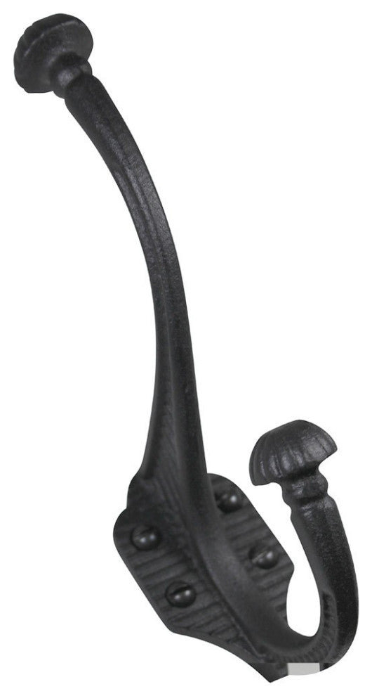 10 Hat Coat Hook Wrought Iron Black |