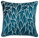 Leaf Teal Blue Burnout Velvet 16"x16" Pillow Cover, Teal Blue Spruce