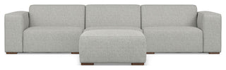 Rex 3-Seater Modular Sofa and Ottoman Set in Tightly Woven Performance Fabric