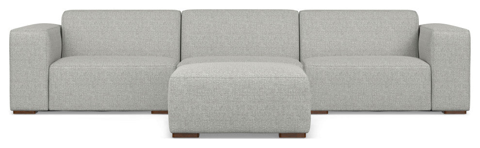 Rex 3-Seater Modular Sofa and Ottoman Set in Tightly Woven Performance Fabric