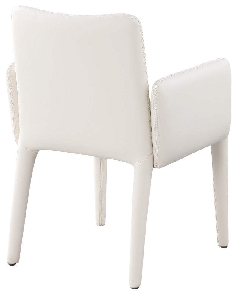 Pelle Faux Leather Accent/Dining Chair, Cream