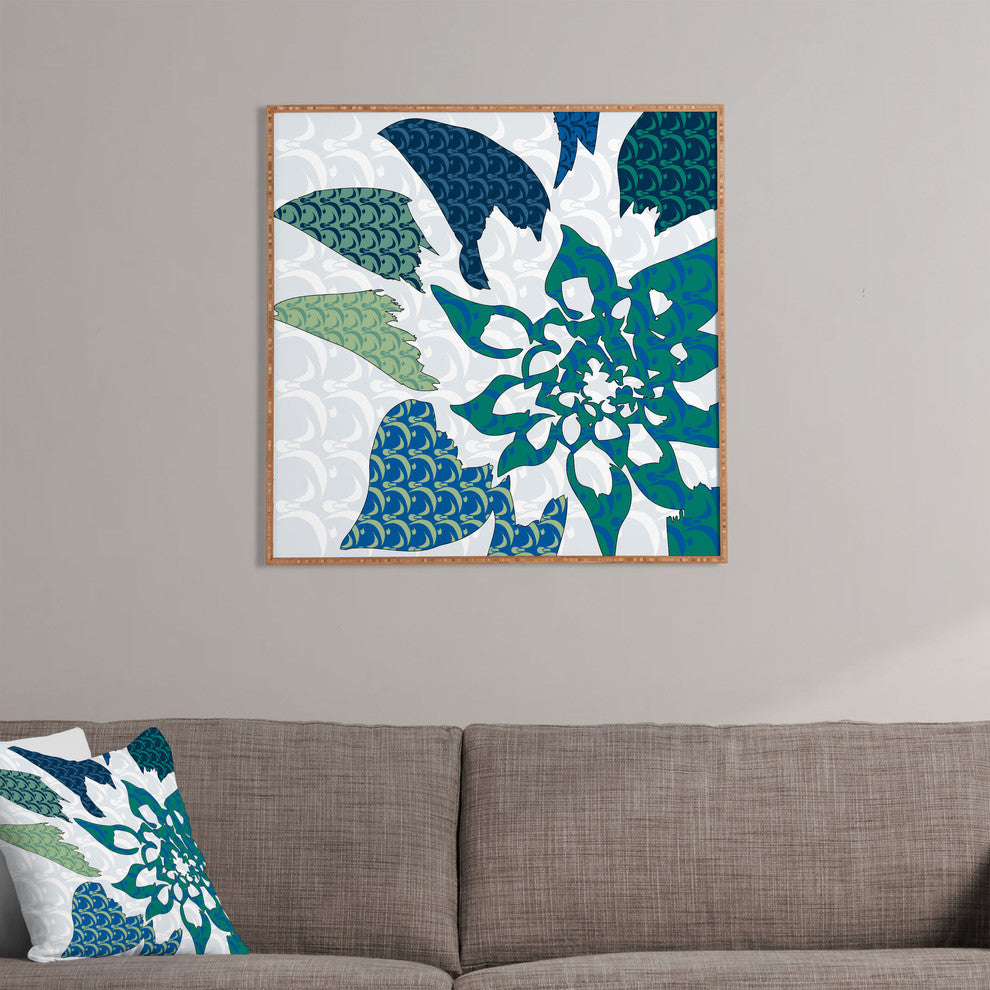 Deny Designs Karen Harris Constance In Blue Blossom Framed Wall Art