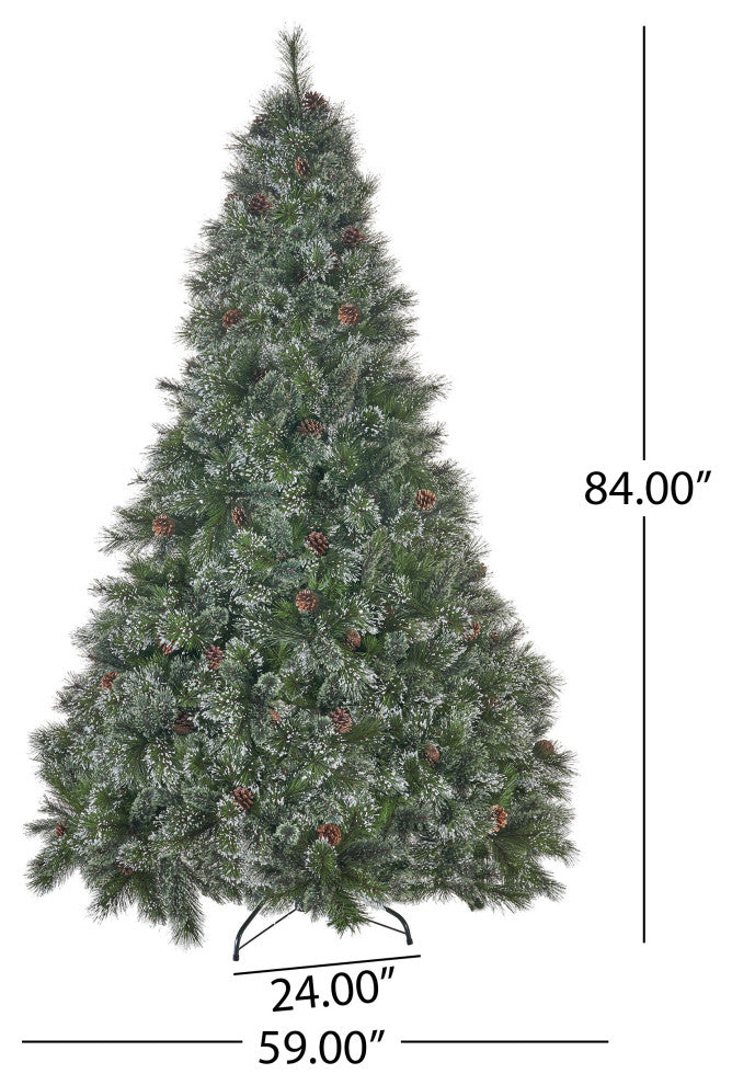 Jody 7' Pine and Mixed Spruce Artificial Christmas Tree, Unlit