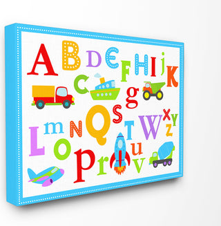Rainbow Alphabet Transportation Icons Oversized Canvas, 24"x1.5"x30"