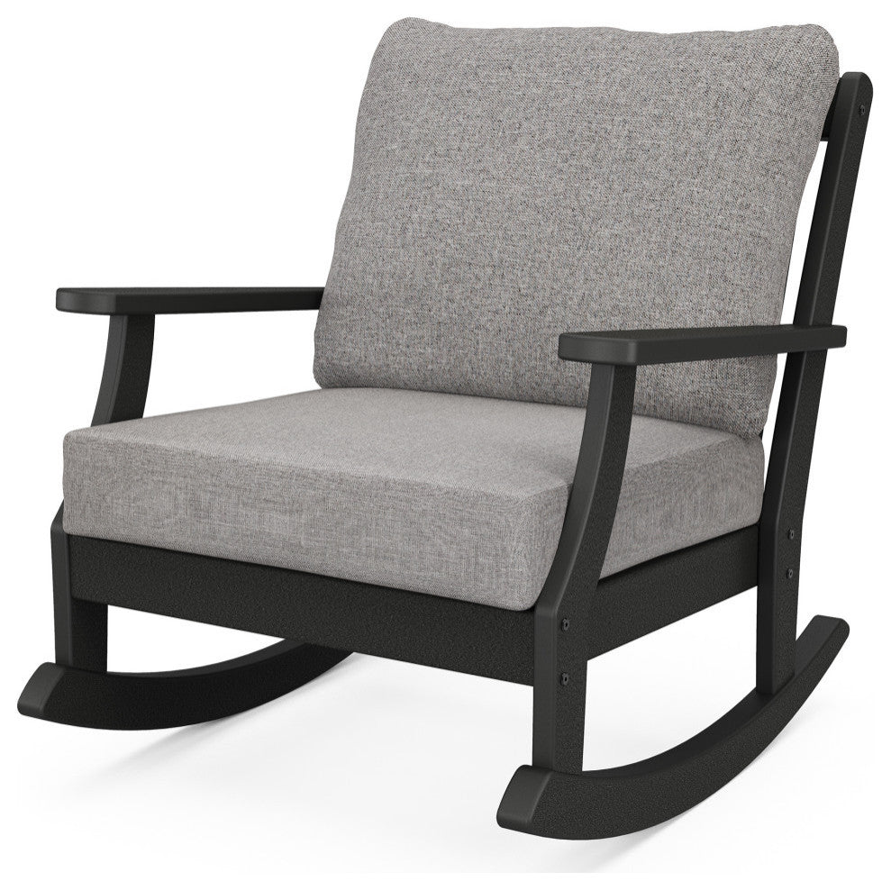 Braxton Deep Seating Rocking Chair, Black/Gray Mist