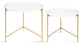 Ulani Coffee Table Set, White/Gold 2 Piece