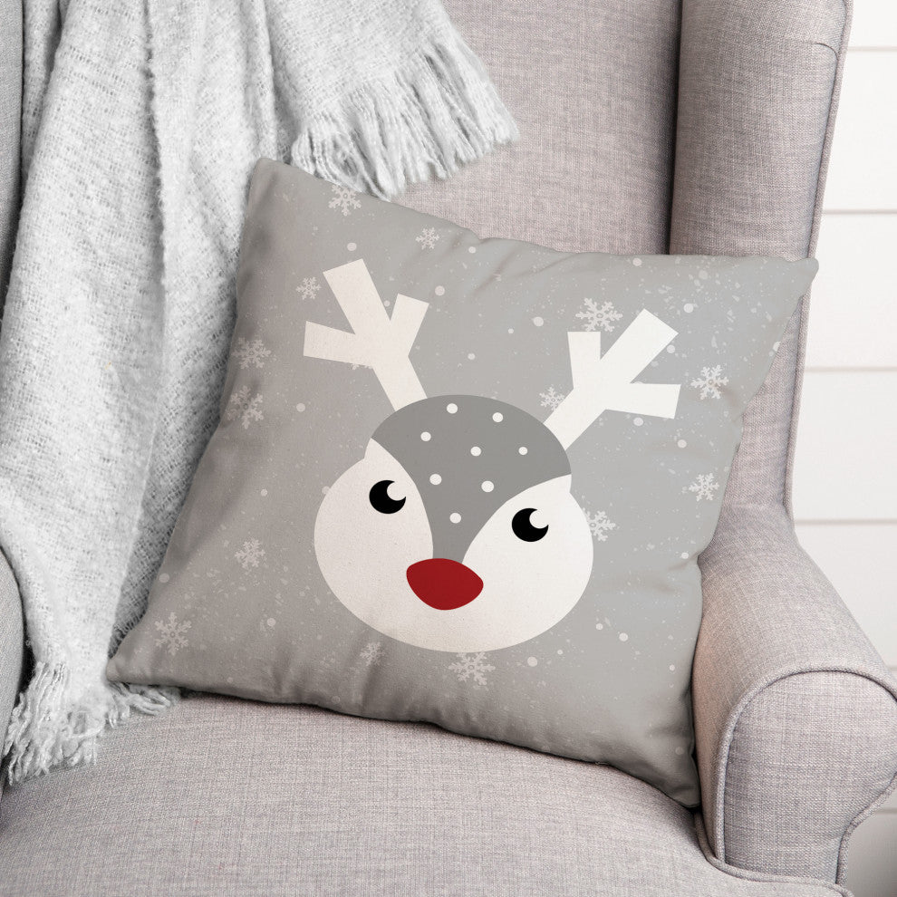 Gray Deer 16x16 Spun Poly Pillow