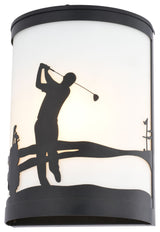 Douglas 1-Light Bronze Indoor-Outdoor Rustic Wall Sconce Bathroom Vanity Fixture, Golf