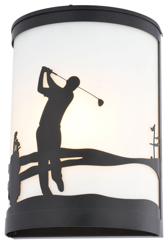 Douglas 1-Light Bronze Indoor-Outdoor Rustic Wall Sconce Bathroom Vanity Fixture, Golf