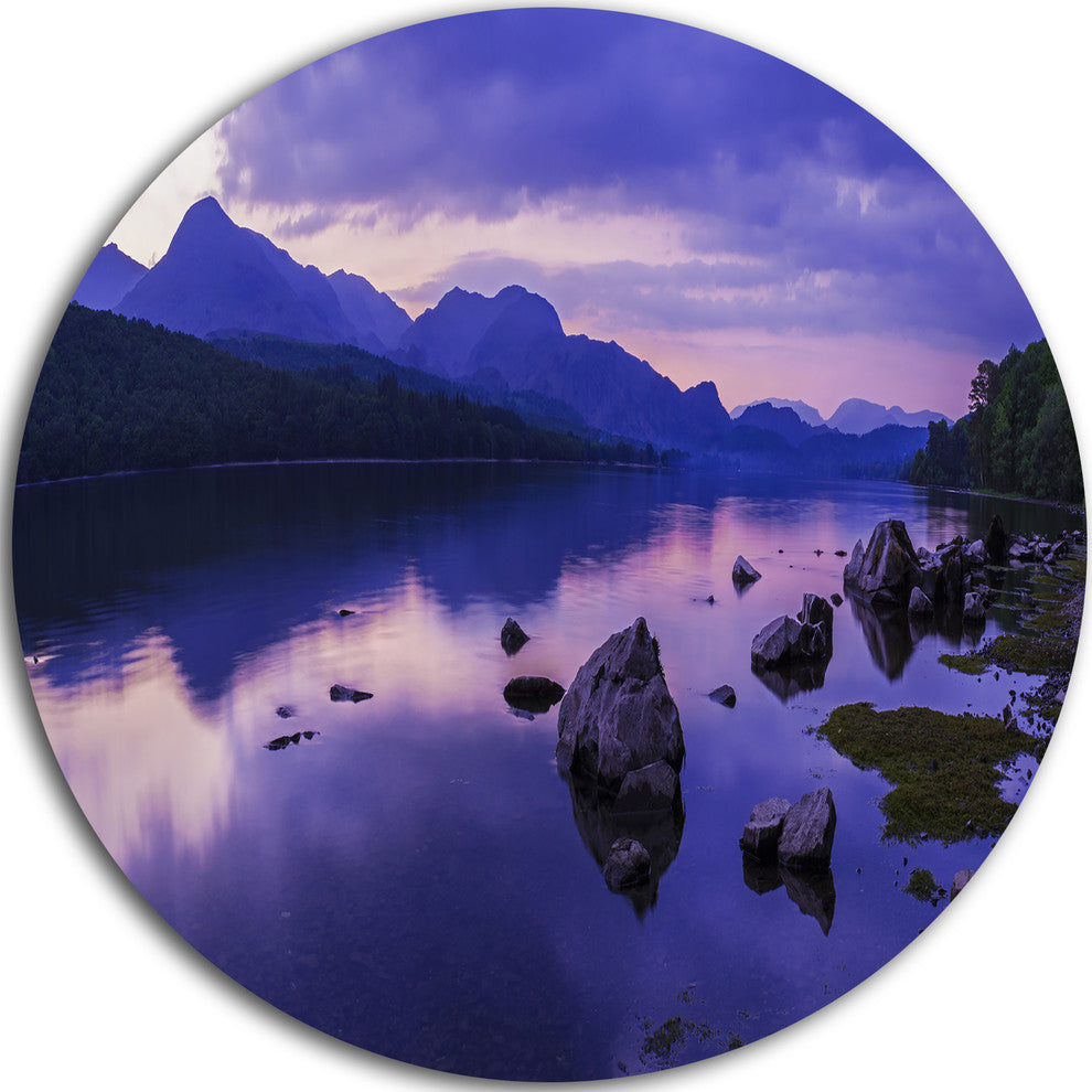 Coniston Water In The Lake District, Landscape Round Metal Artwork, 11"
