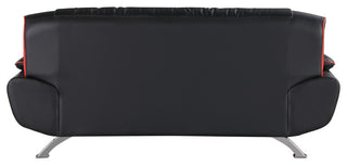 2-Piece Indoor Black Genuine Leather Five Person Seating Set