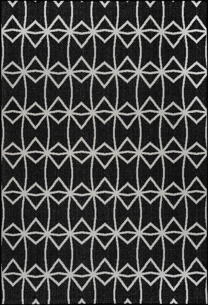 Nuloom Saunders Geometric Indoor/Outdoor Striped Area Rug, Dark Grey 9'6"x12'