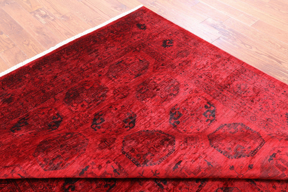 6' 10" X 9' 5" Handmade Bokhara Full Pile Overdyed Wool Rug - Q12745