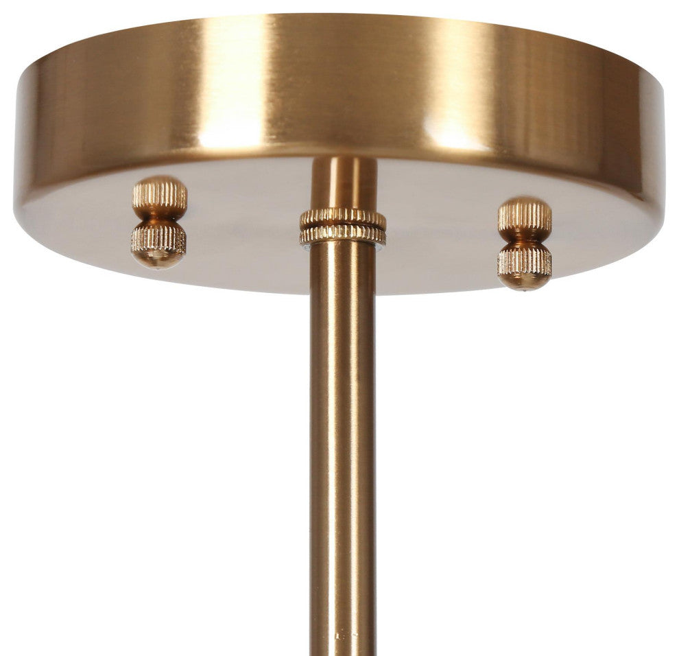 LNC 3-Light 19.3" Polished Gold Modern/Contemporary LED Semi-Flush Mount Light