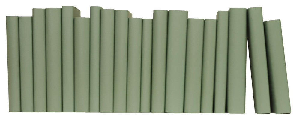 Decorative Books - Spanish Moss Paper Wrapped - Green Books By The Foot