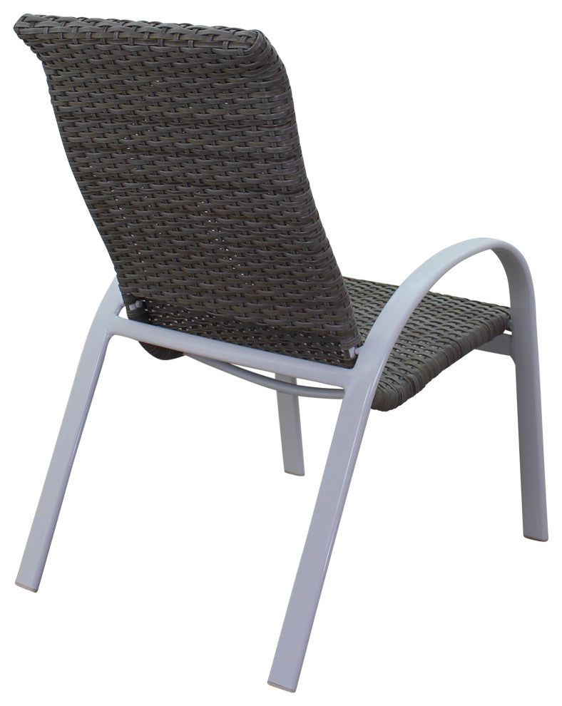 Courtyard Casual Santa Fe Wicker Chairs, Set of 4, White