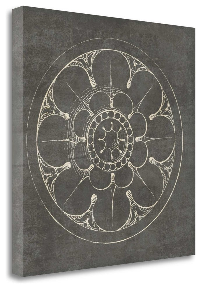 "Rosette III Gray" By Wild Apple Portfolio, Giclee Print on Gallery Wrap Canvas