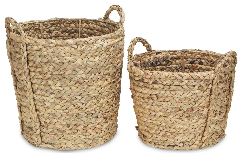 2-Piece Tapered Water Hyacinth Basket
