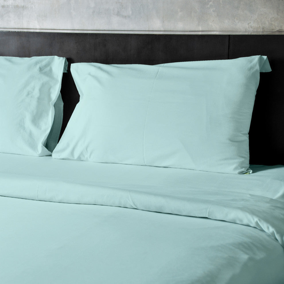 4-Piece, 1,800 Thread Count, Bamboo Feel, Soft Bed Sheets, Aqua, Queen