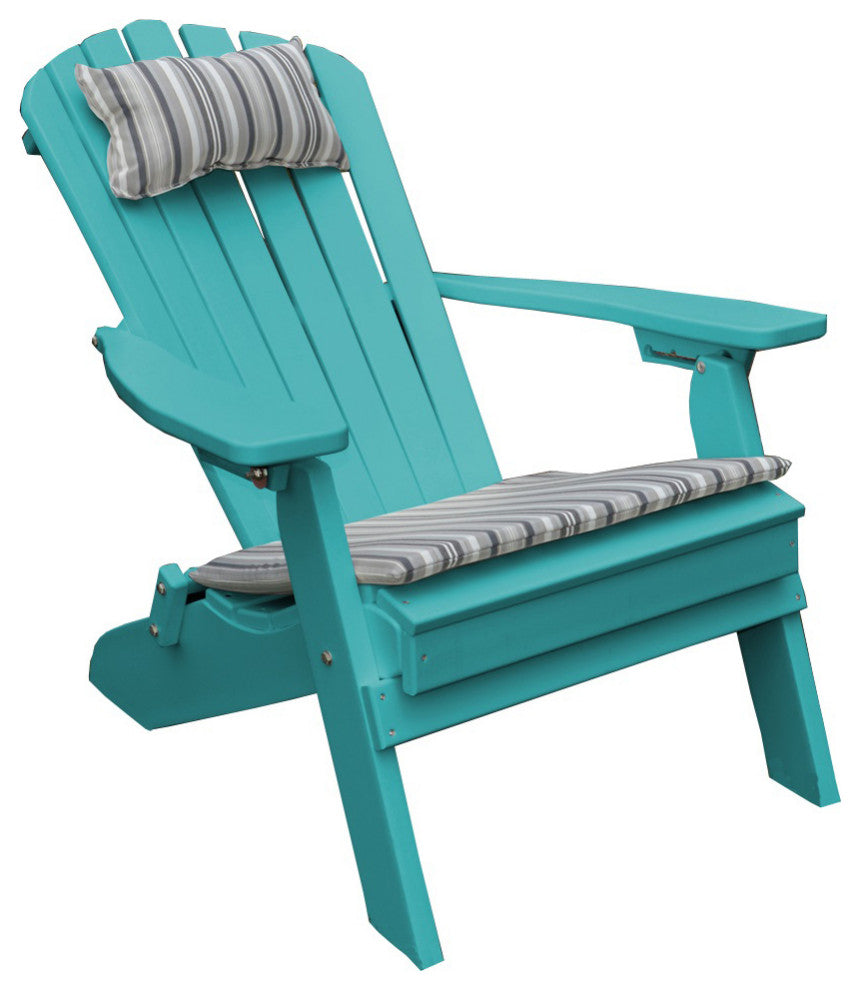 Poly Folding and Reclining Adirondack Chair, Aruba Blue