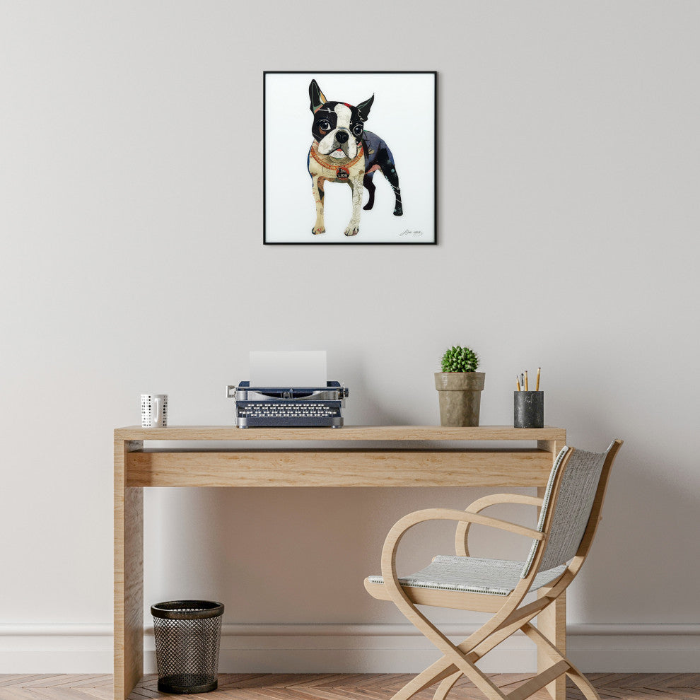 "Boston Terrier" Printed Wall Art With Black Anodized Aluminum Frame