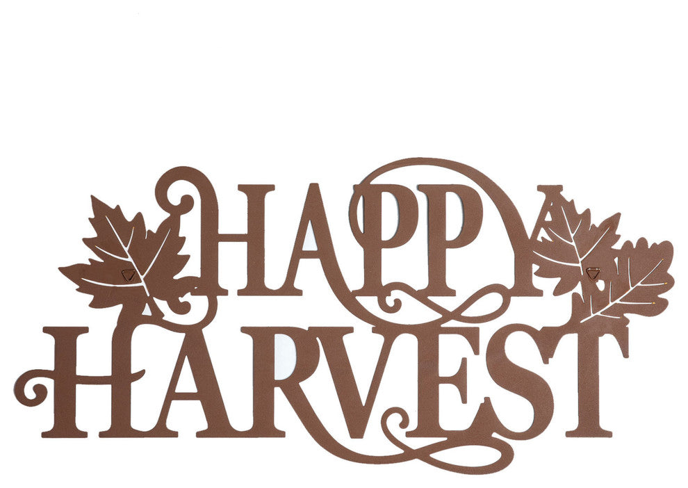 23.75"L Metal "HAPPY HARVEST" Wall Decor