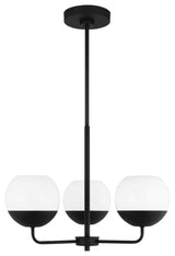 Alvin Three Light Chandelier, Midnight Black