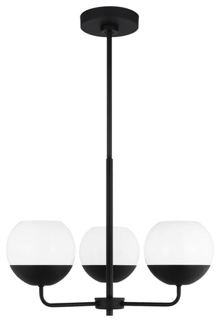 Alvin Three Light Chandelier, Midnight Black